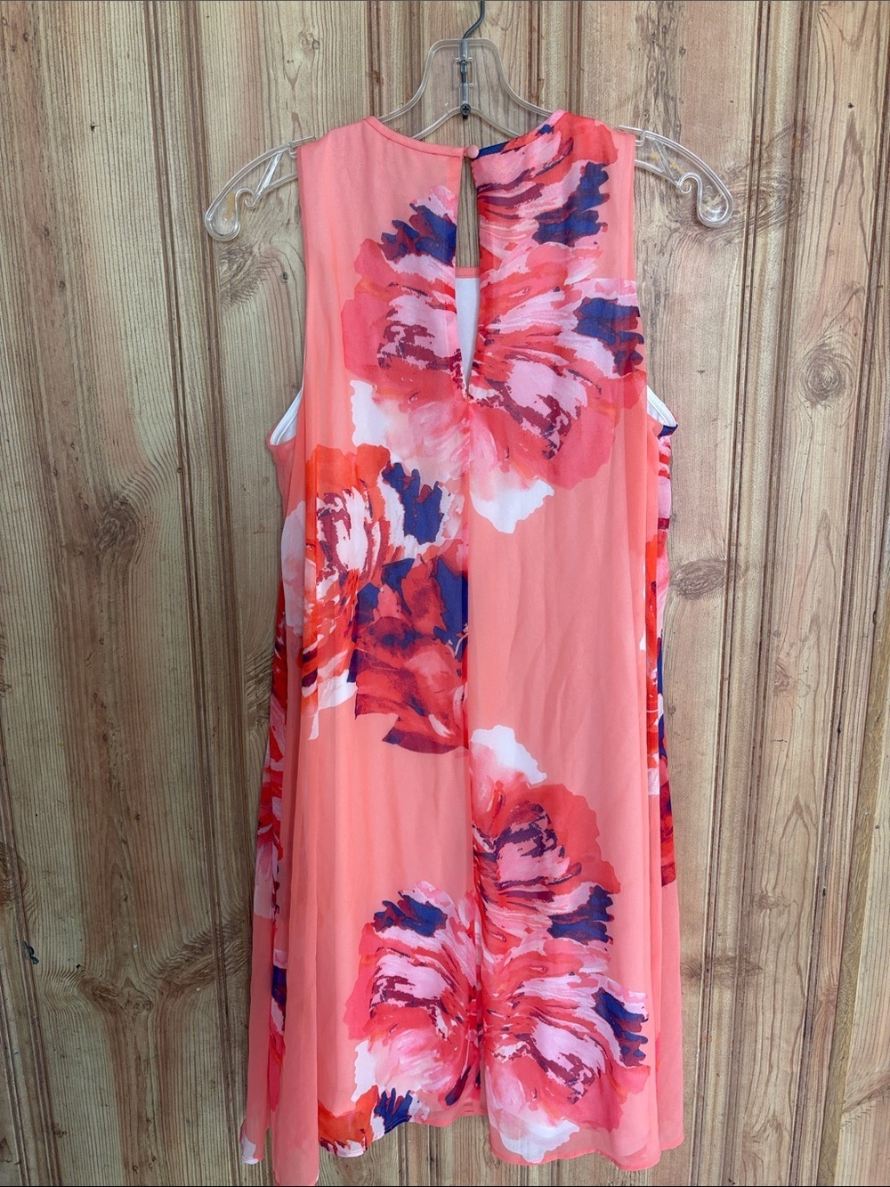 Calvin Klein Coral Floral Midi Dress - Picture 5 of 8